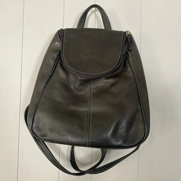 Tignanello Black Leather Backpack Tignanello Black Leather Backpack | eBay main image 3